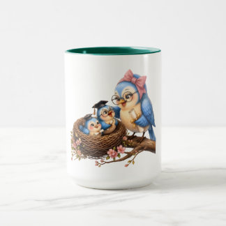 Caneca com Acento de Pássaro Fofo