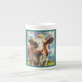 Caneca com aguarela da vaca