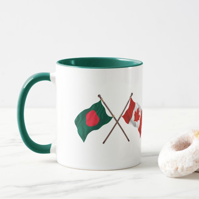 Caneca com Bandeira de Bangladesh e Canadá – Prese (Com Donut)