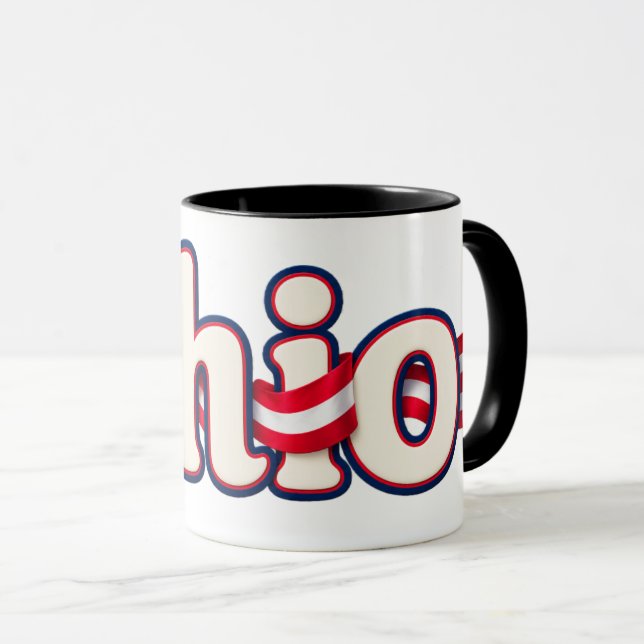 Caneca com bandeira de Ohio (Frente Esquerda)