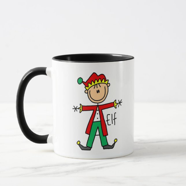 Caneca com Boneco de Bastão de Elfo de Natal (Esquerda)