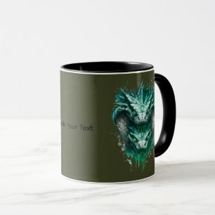 Caneca com Borrifo de Aquarela de Cobra Verde Tóxi