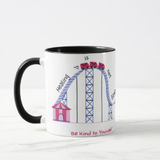 Caneca com Citação 'Cura Não é Linear' Fofa e Conf