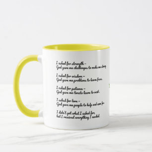 Caneca com Citação Inspiradora de Deus – Força, Sa