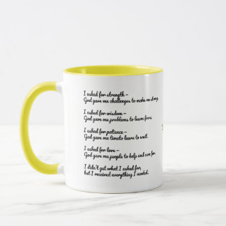 Caneca com Citação Inspiradora de Deus – Força, Sa