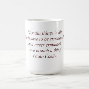 Caneca com citações de Paulo Coelho
