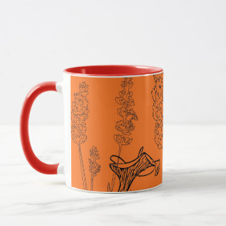 Caneca com cores vibrantes e flores silvestres