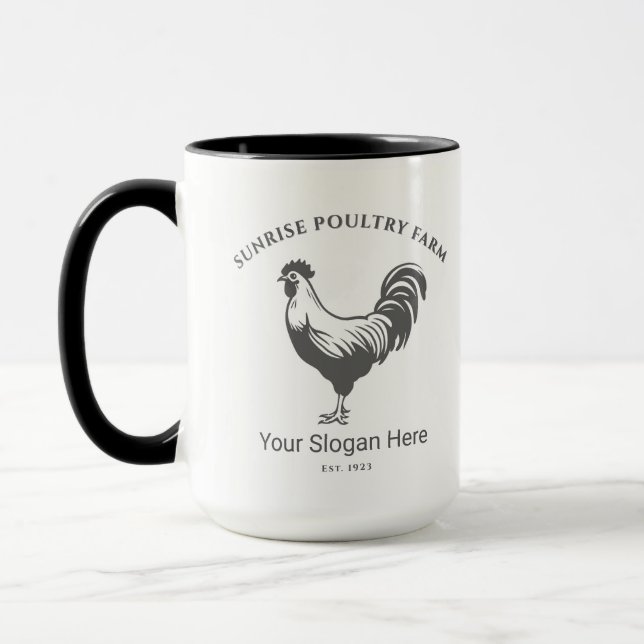 Caneca com Desenho de Casa de Fazenda de Galinhas (Esquerda)