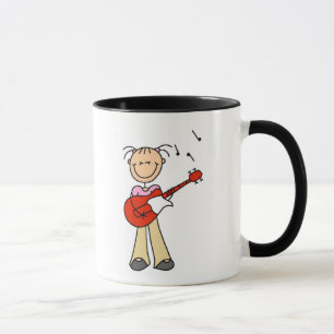 Caneca com Desenho de Guitarra em Stick Figure