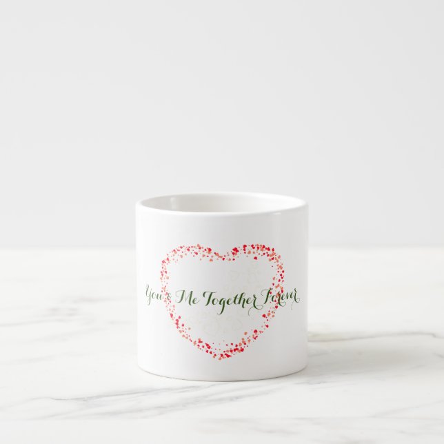 Caneca com design de coração vermelho em aquarela  (Frente)