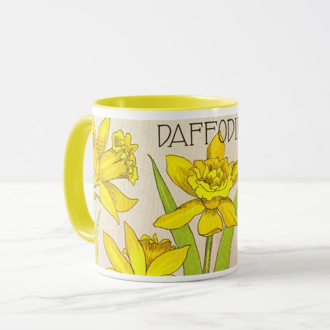 Caneca com design de Daffodil Amarelo!  (Frente Esquerda)