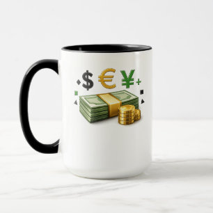 Caneca com Design Moderno de Pilha de Dinheiro