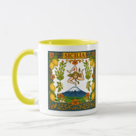 Caneca com design Trinacria Mt.Etna Sicilia