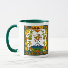 Caneca com design Trinacria Mt.Etna Sicilia