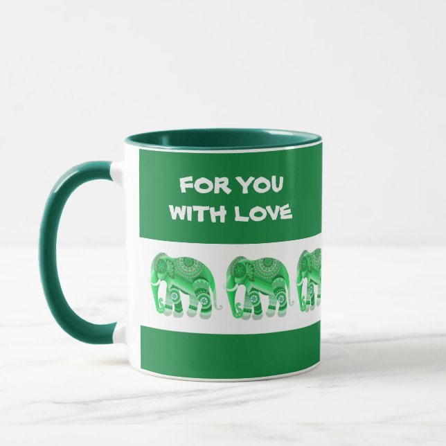 CANECA COM ELEFANTES VERDES LEGAIS (Esquerda)