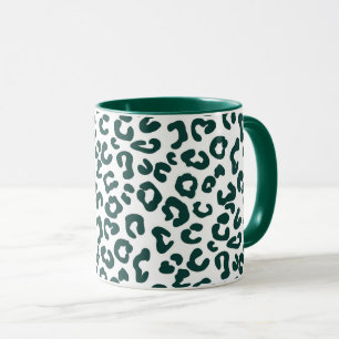 Caneca com Estampa de Animal Guepardo em Verde Pin
