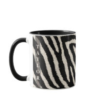 Caneca com Estampa de Zebra e Nome Personalizado