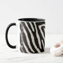 Caneca com Estampa de Zebra e Nome Personalizado
