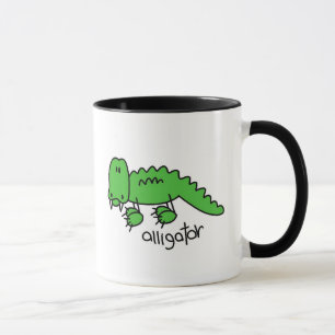 Caneca com Figura de Jacaré em Stick Figure