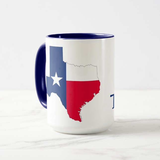 Caneca com flores Bluebonnet do Texas com cores da (Frente Esquerda)