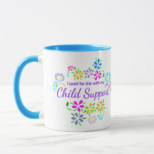 Caneca com flores comprada com pensão de filho