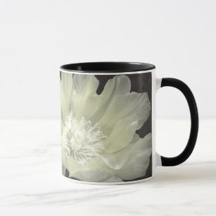 Caneca com Flores de Cacto em Creme e Preto