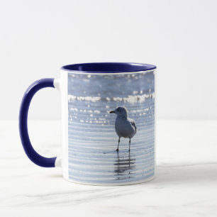 Caneca com Foto de Gaivota no Oceano
