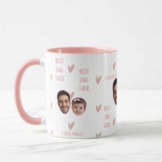 Caneca com Foto Personalizada de Coração para o Di (Esquerda)
