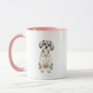 Caneca com Ilustração de Menina Cachorro Mini Schn