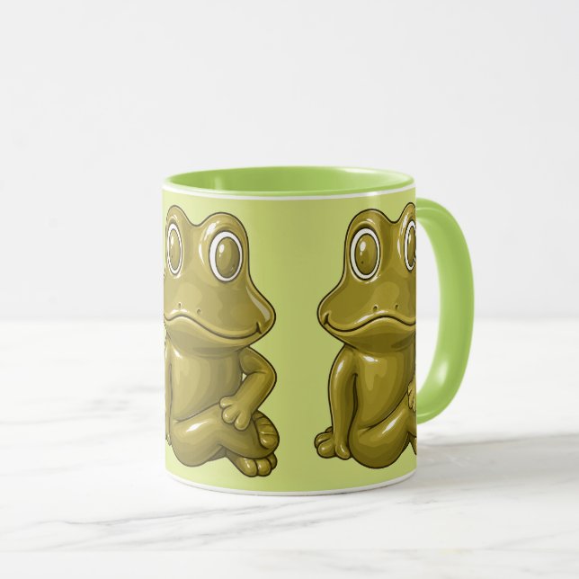 Caneca com Ilustração de Rã com Destaque (Frente Esquerda)