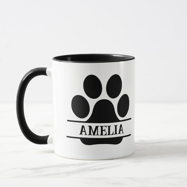 Caneca com Impressão de Pata de Pet Personalizada  (Esquerda)