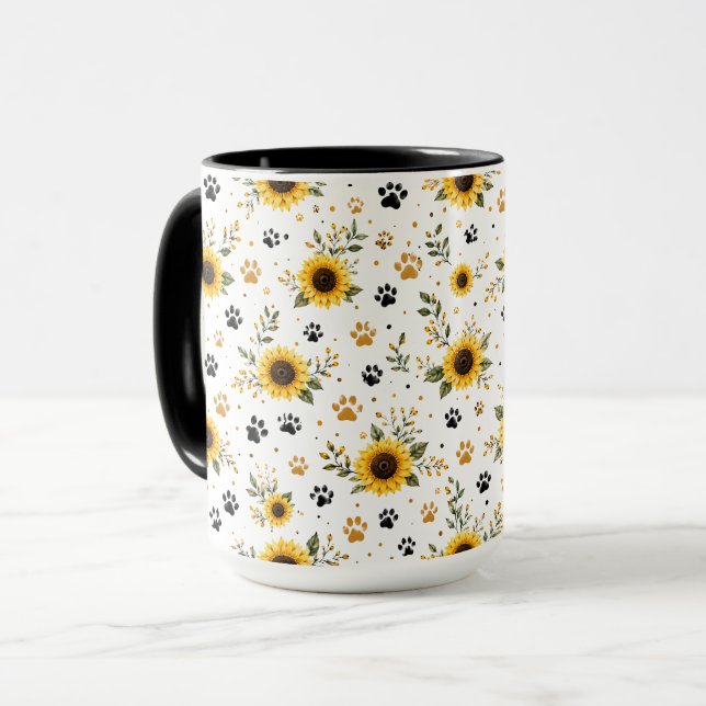 Caneca com Impressão de Pé de Girassol, Amante de  (Frente Esquerda)