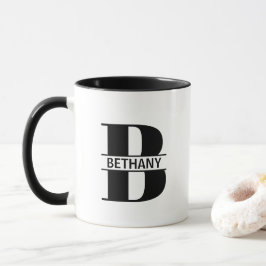 Caneca com Letra de Nome Personalizado 'B'