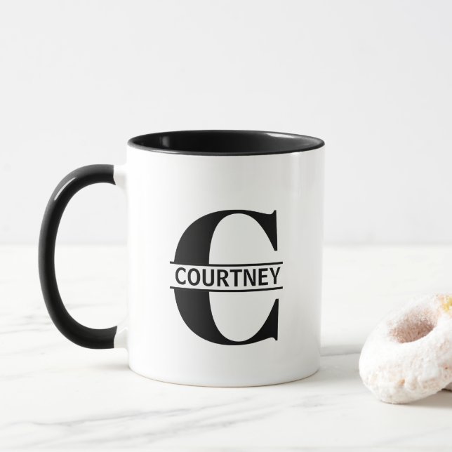 Caneca com Letra de Nome Personalizado 'C' (Com Donut)