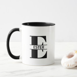 Caneca com Letra de Nome Personalizado 'E'