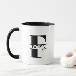 Caneca com Letra de Nome Personalizado 'F'