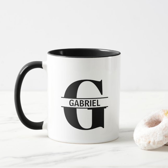Caneca com Letra de Nome Personalizado 'G' (Com Donut)