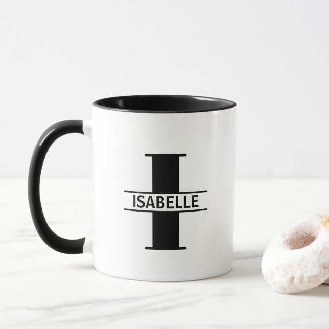 Caneca com Letra de Nome Personalizado 'I' (Com Donut)