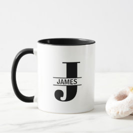 Caneca com Letra de Nome Personalizado 'J'