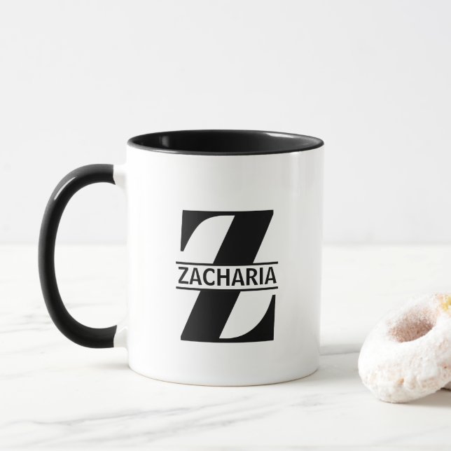 Caneca com Letra de Nome Personalizado 'Z' (Com Donut)