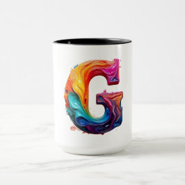Caneca com Letra G Color Splash