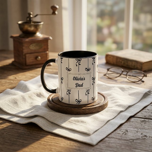 Caneca com Listra de Laço e Nome Personalizado Pre (Criador carregado)