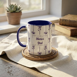 Caneca com Listra de Laço e Nome Personalizado Pre