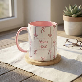 Caneca com Listra de Laço e Nome Personalizado Pre