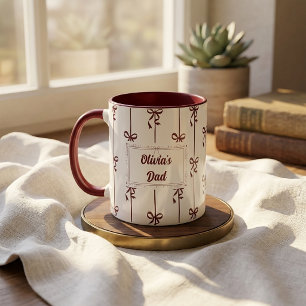 Caneca com Listra de Laço e Nome Personalizado Pre