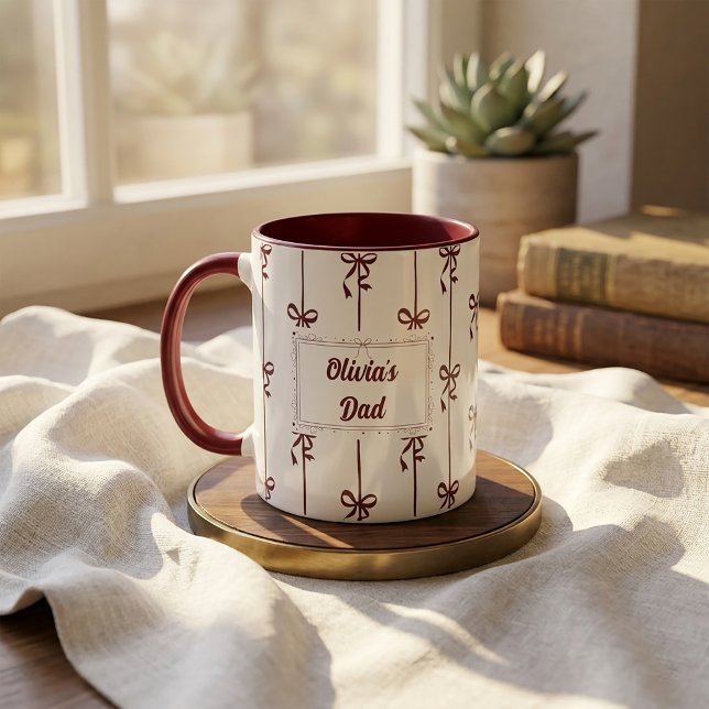 Caneca com Listra de Laço e Nome Personalizado Pre (Criador carregado)