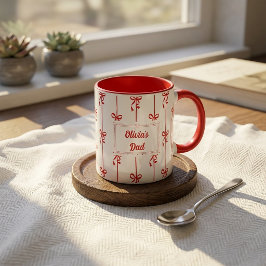 Caneca com Listra de Laço e Nome Personalizado Pre
