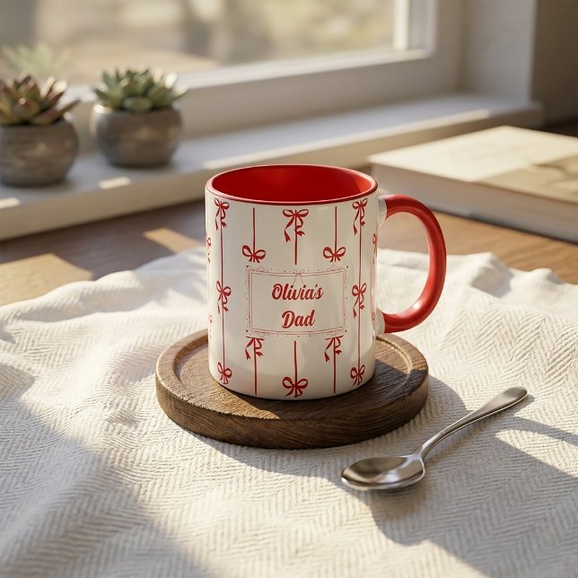 Caneca com Listra de Laço e Nome Personalizado Pre (Criador carregado)