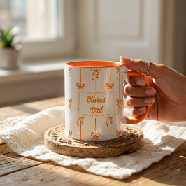 Caneca com Listra de Laço e Nome Personalizado Pre