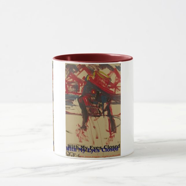 Caneca com meus olhos fechados (Centro)